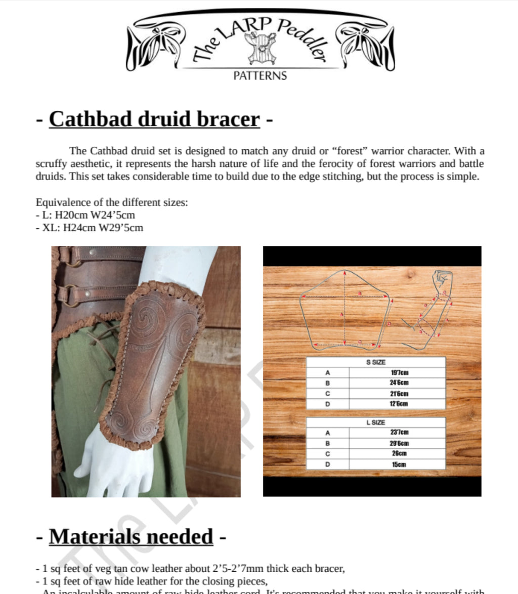Bracer Leather Pattern | Druid LARP | Pattern & Instructions