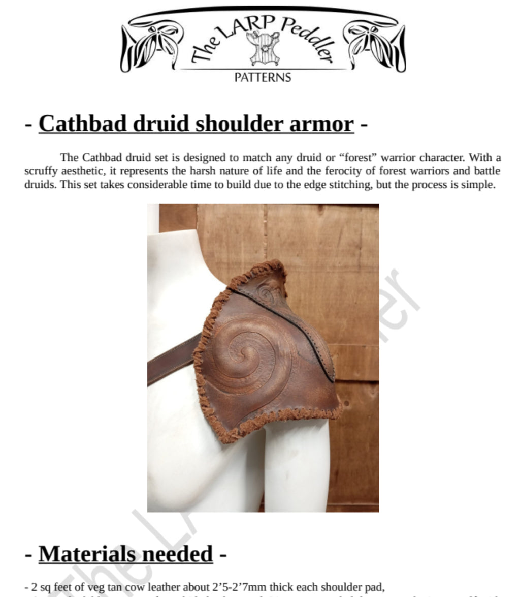 Pauldron Leather Pattern | Druid LARP | Template & Instructions