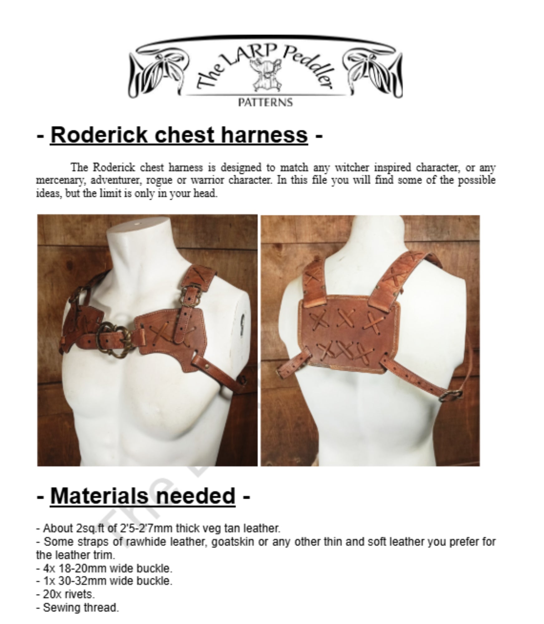 Chest harness leather pattern | tactical Rogue LARP | DIY instructions