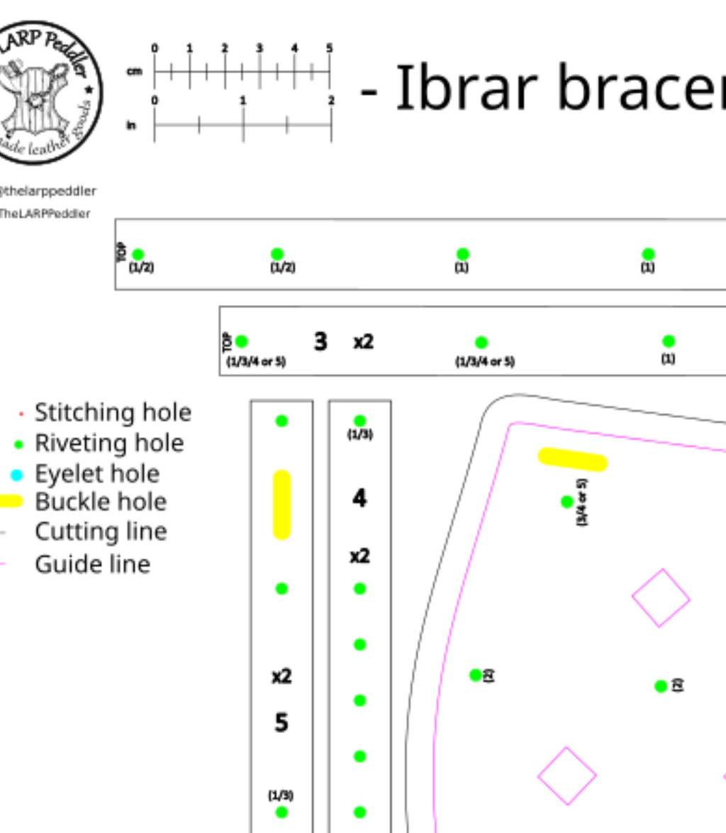 Bracer leather pattern | LARP warrior or ranger | DIY with instructions