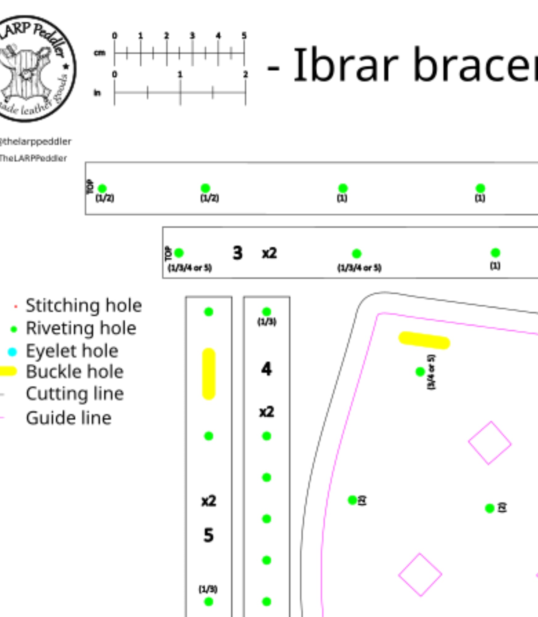 Bracer leather pattern | LARP warrior or ranger | DIY with instructions