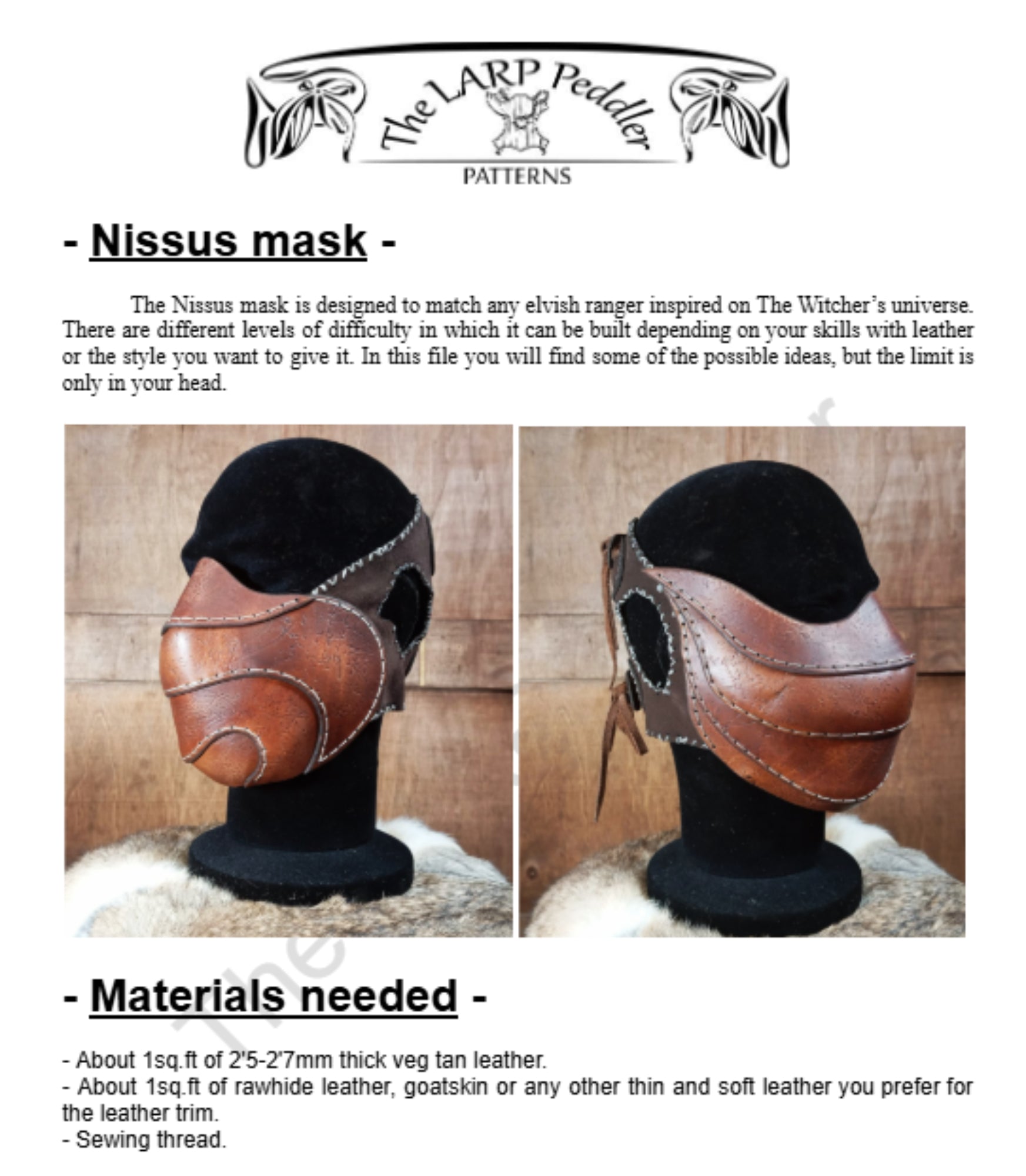 Mask leather pattern | Elf ranger faceshell | DIY instructions