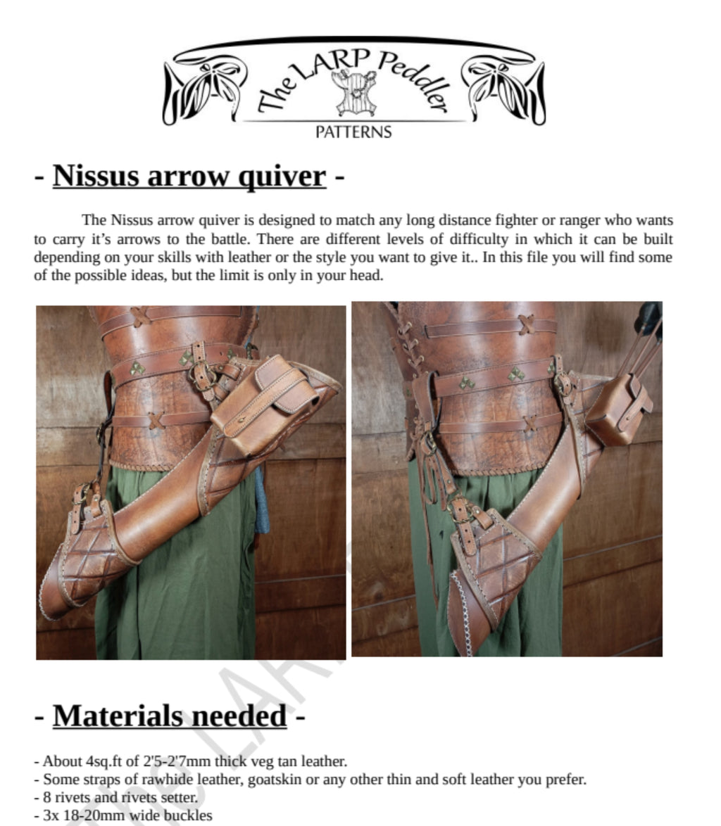 Leather quiver pattern | LARP archery | Easy to make with instructions