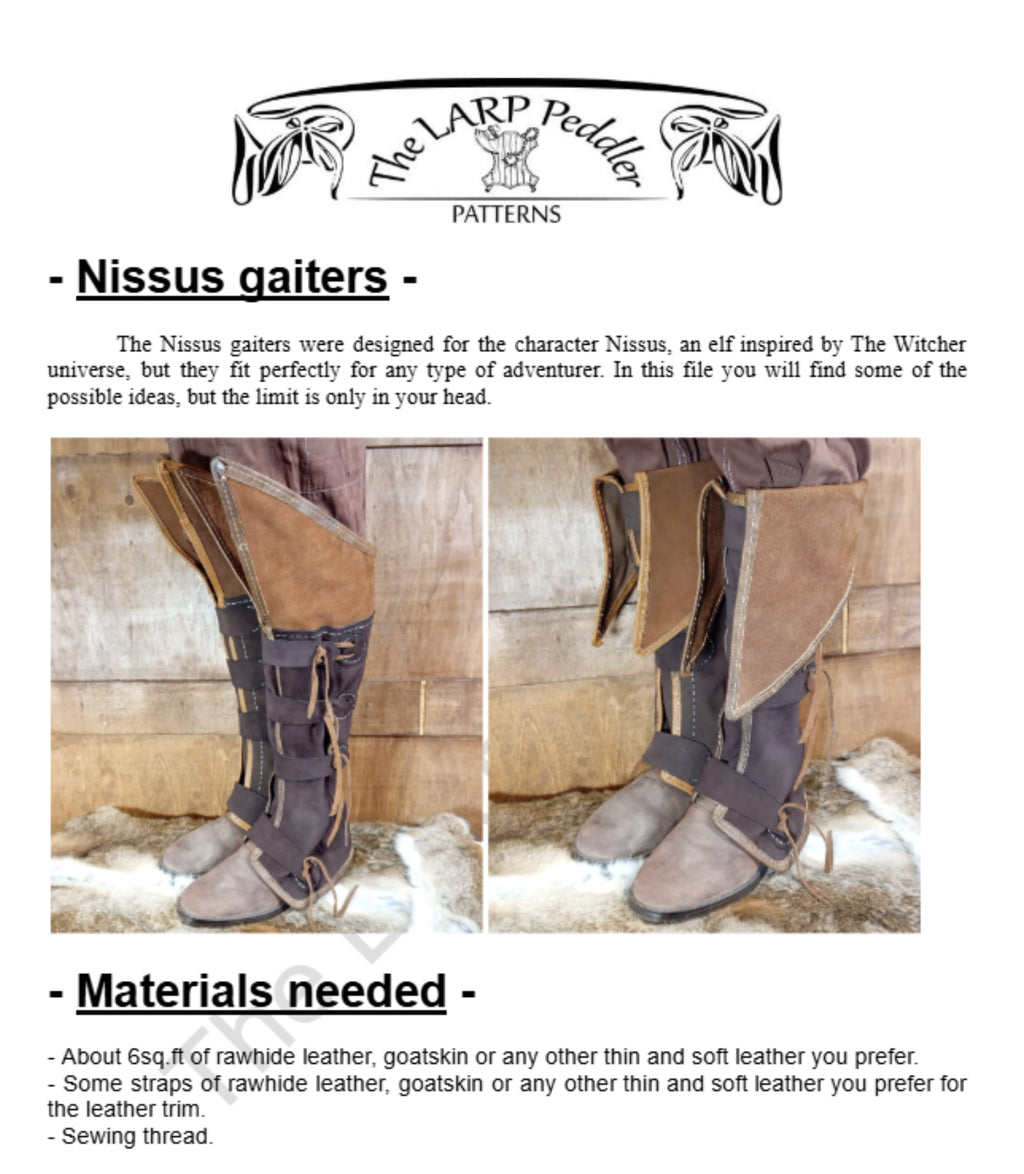 Gaiters leather pattern | LARP boots | Easy to make leatherworking instructions
