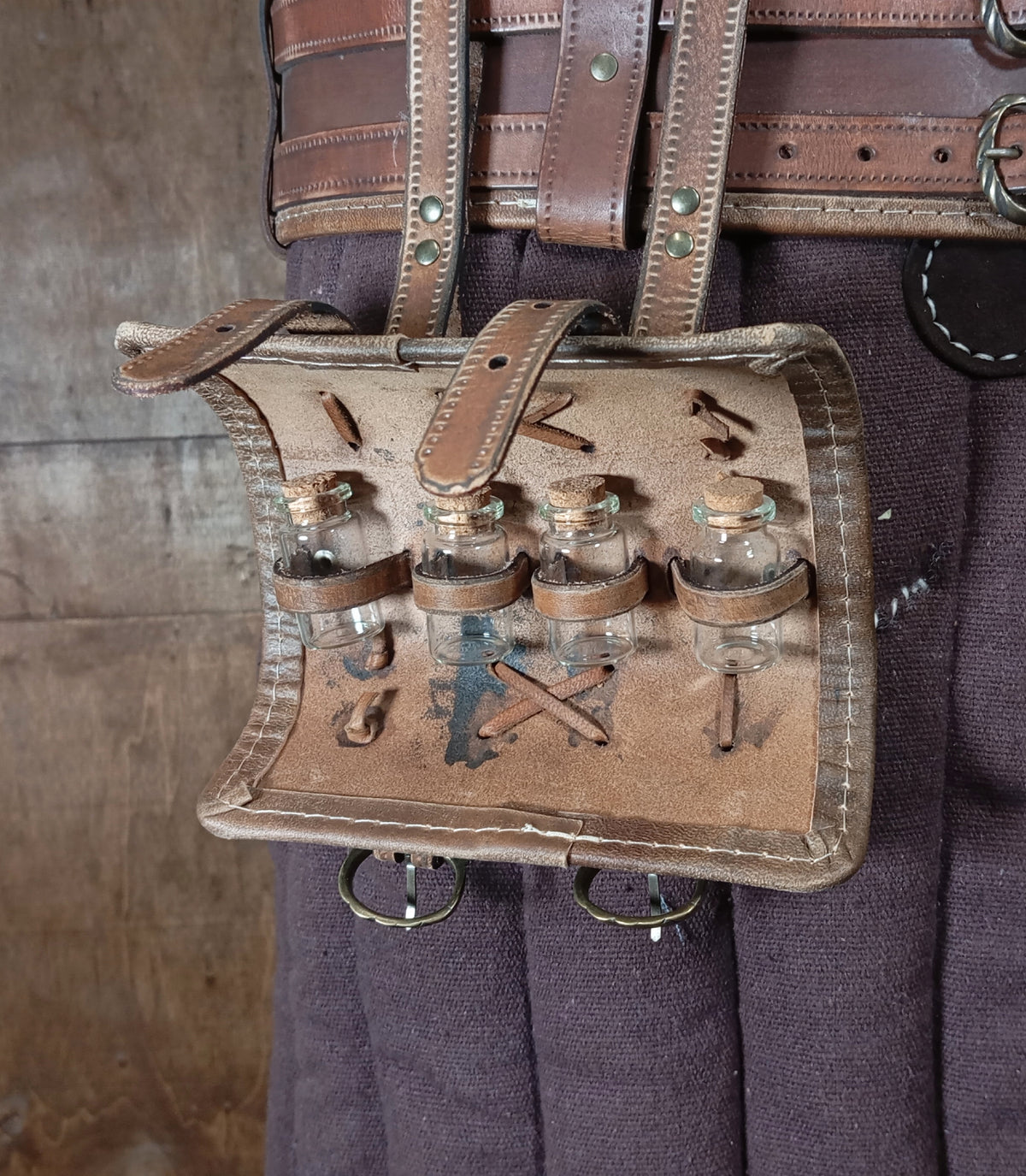 Potion holder leather pattern | LARP Alchemist | do it yourself instructions