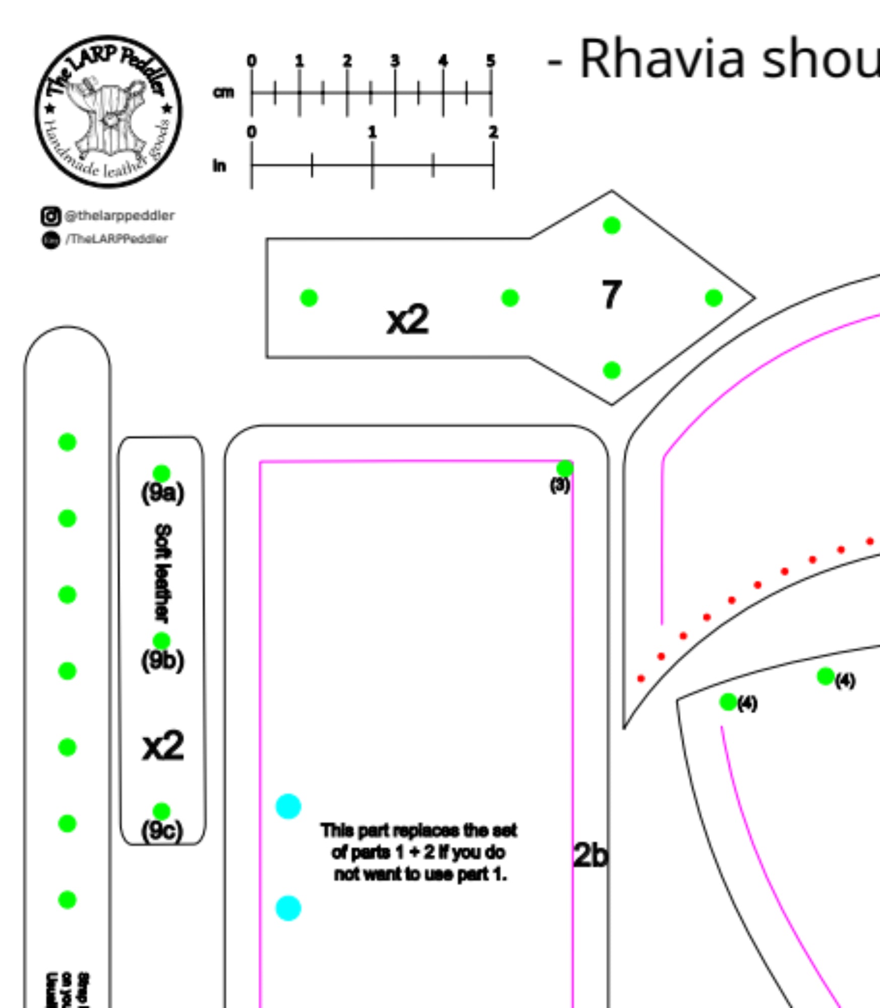 Shoulder pad leather pattern | LARP Warrior | DIY Instructions
