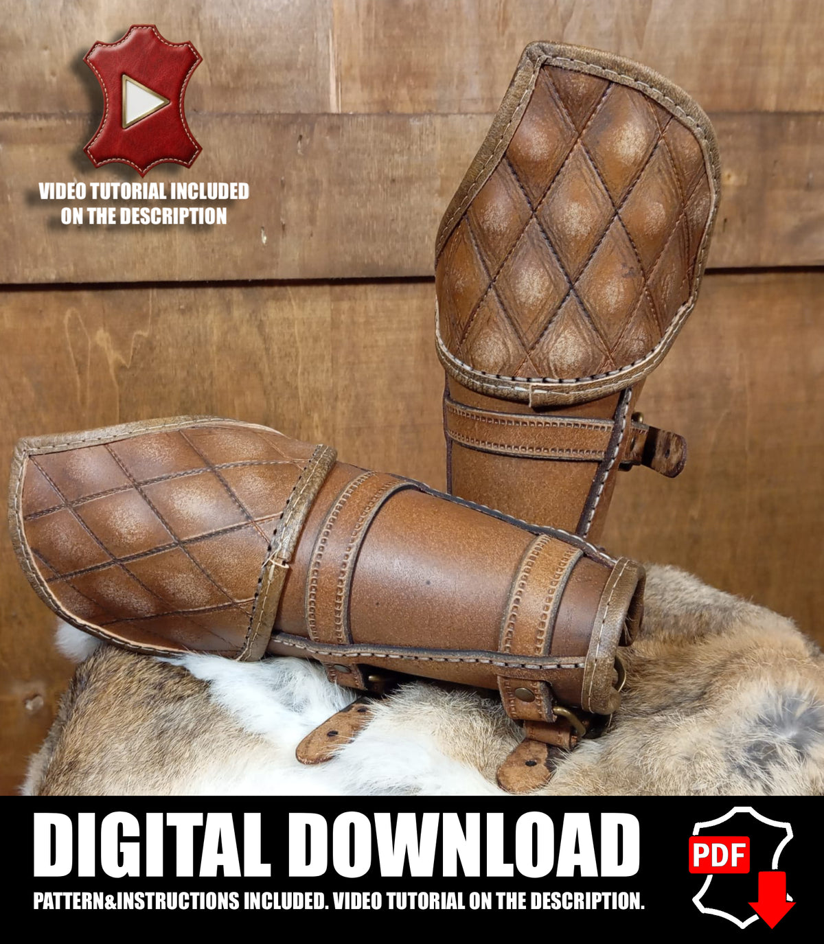 Bracer leather pattern | DnD Rogue armor | DIY instructions