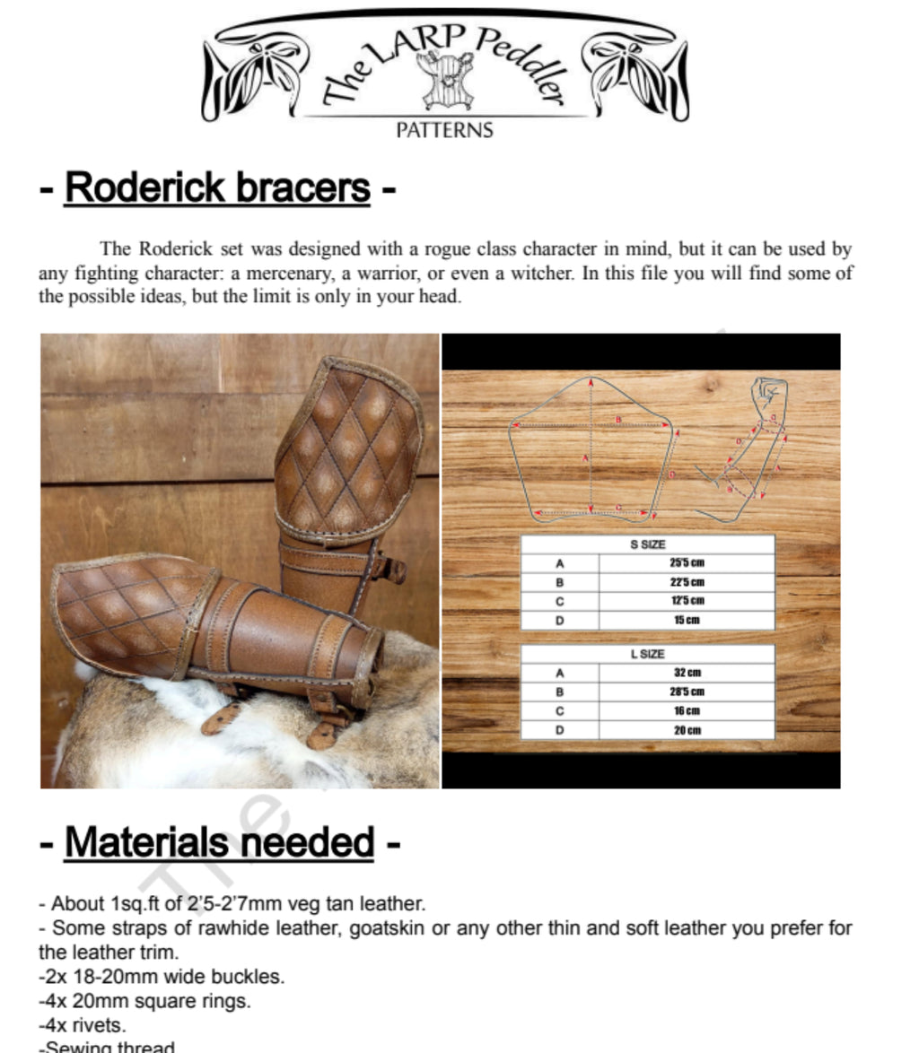 Bracer leather pattern | DnD Rogue armor | DIY instructions