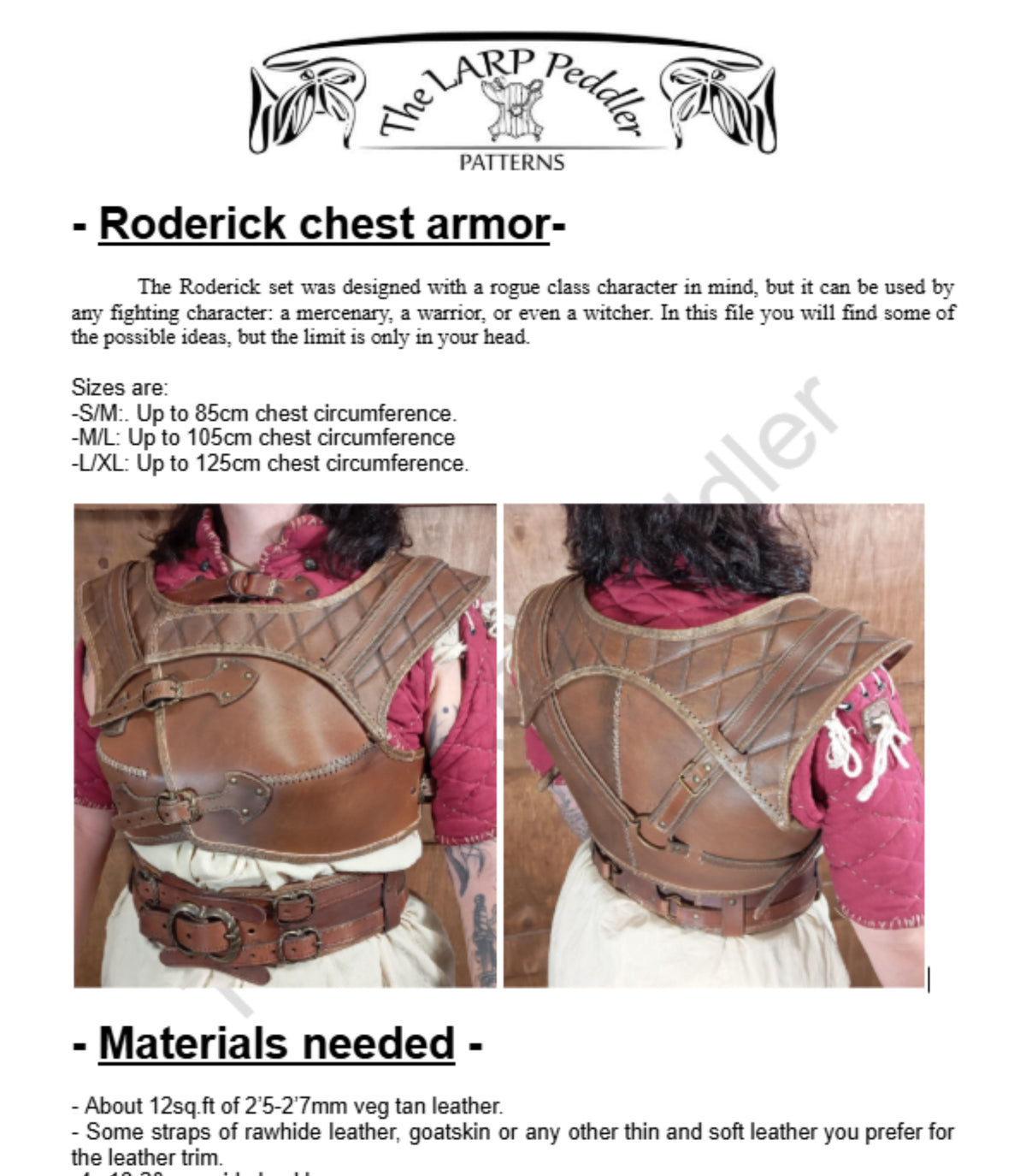 Female Armor leather pattern | DnD Rogue character | DIY instructions included