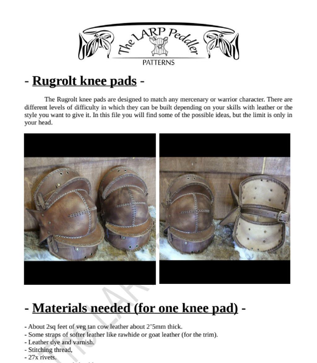 Knee armor leather pattern | LARP armor | DIY with instructions