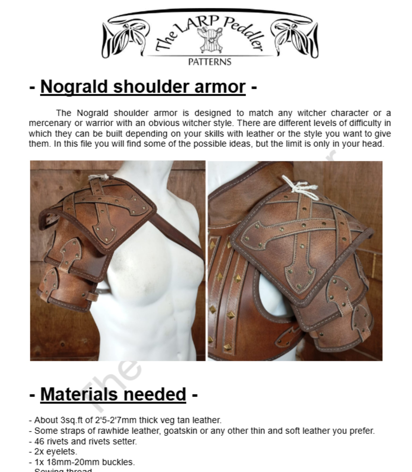 Shoulder pad leather pattern | Witcher LARP | DIY instructions