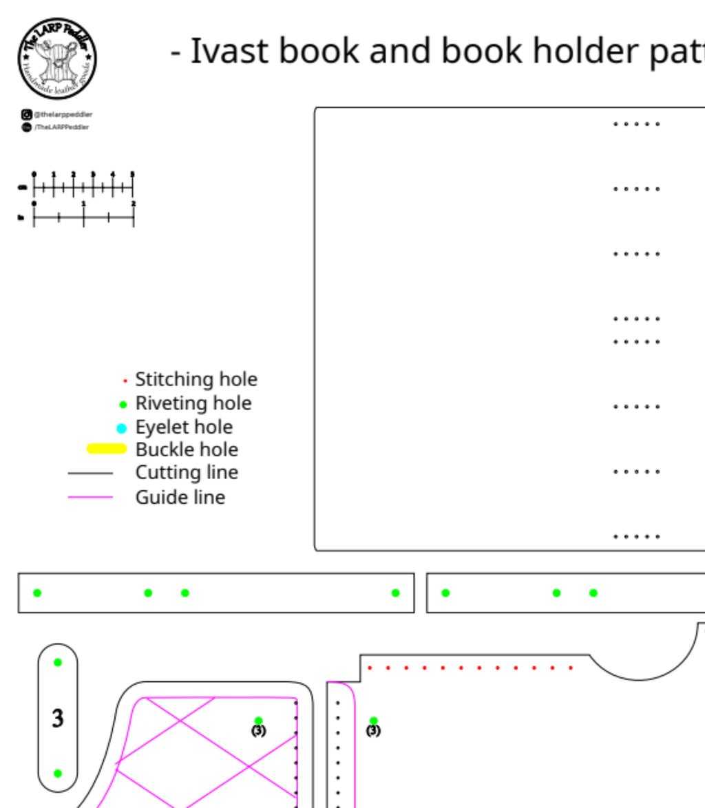 Book leather Pattern | LARP wizard | PDF instructions
