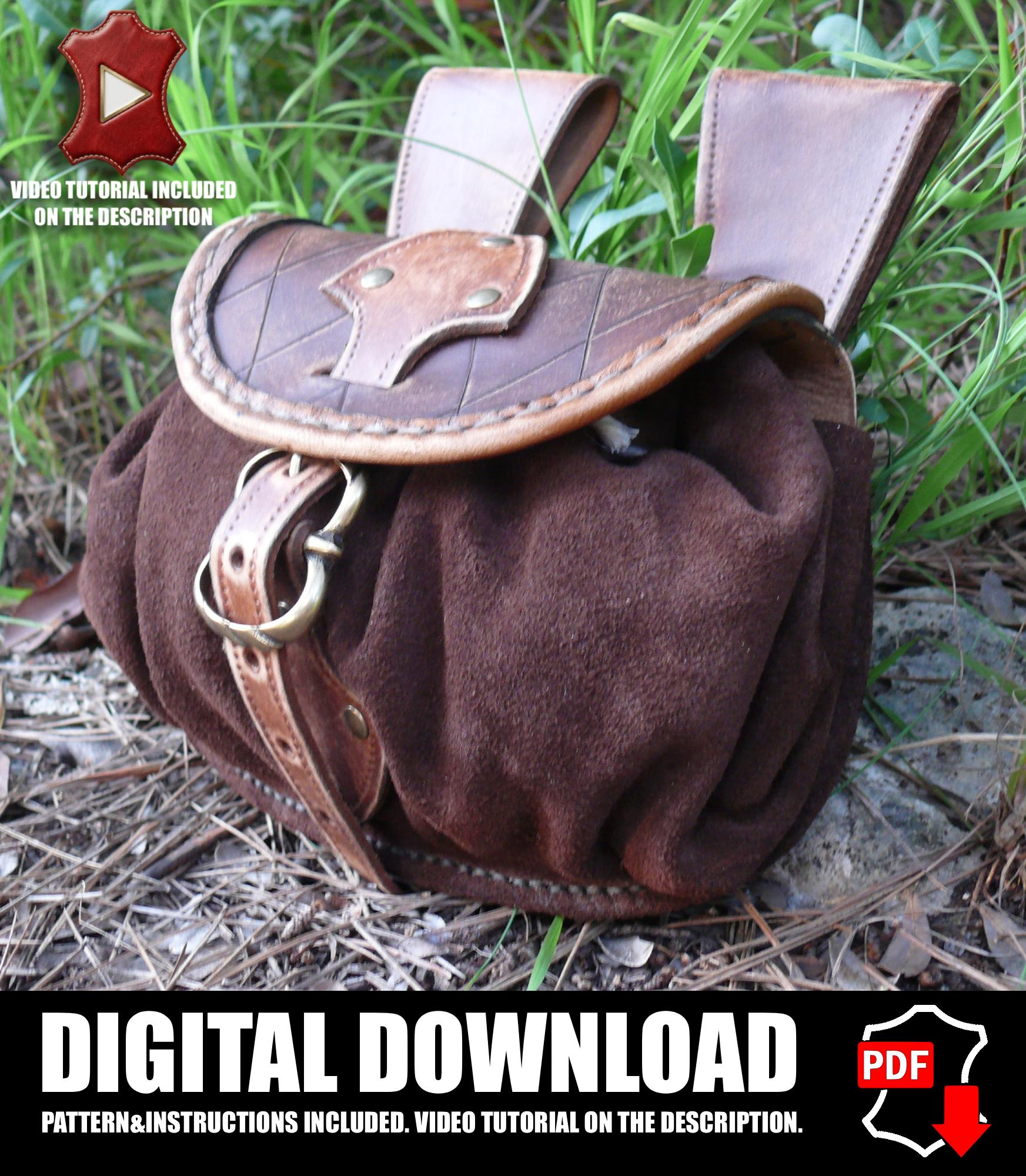 Leather pattern bag | Fantasy LARP outfit | DIY instructions