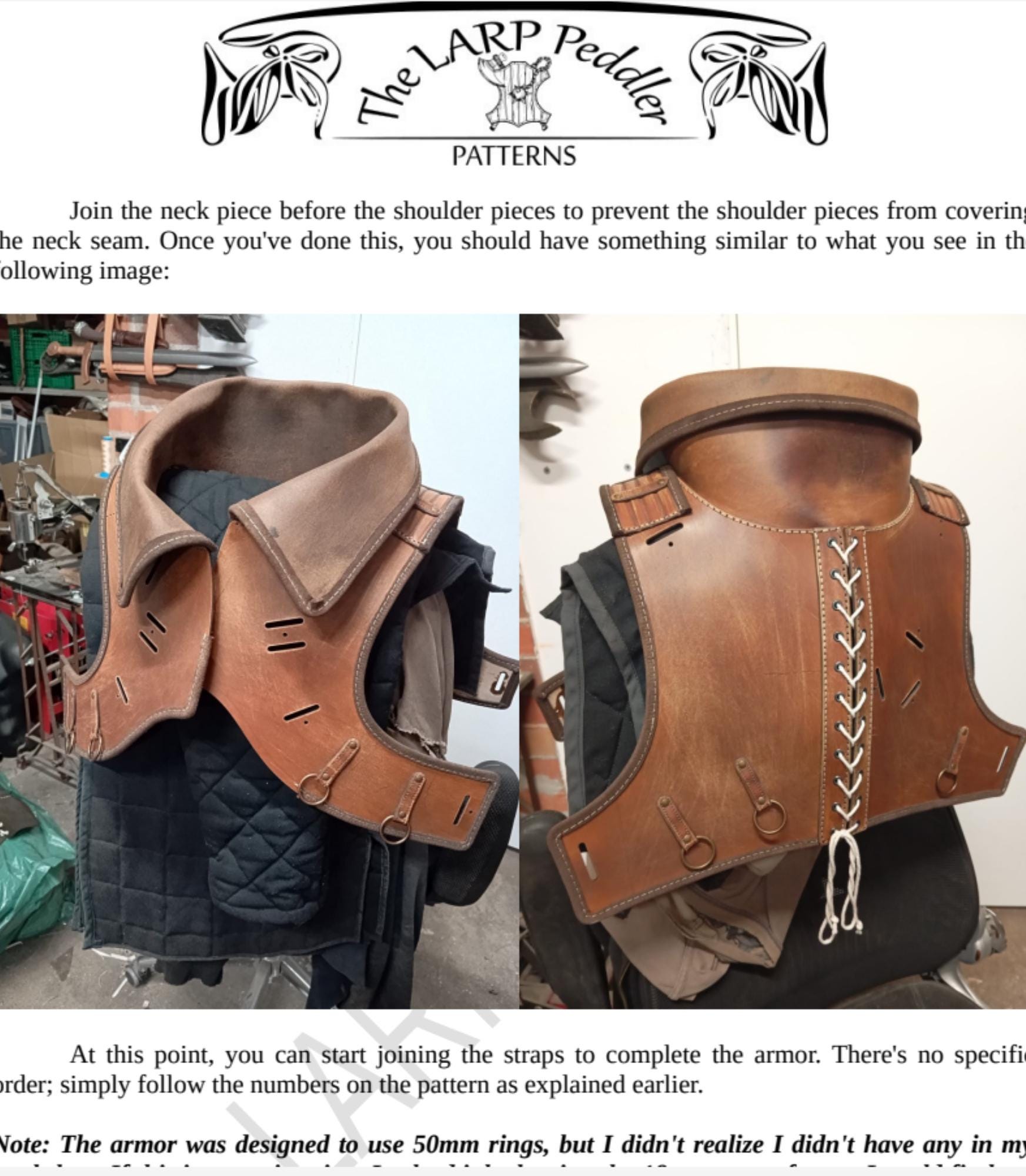Leather armor pattern | LARP warrior | Easy to make leatherworking instructions