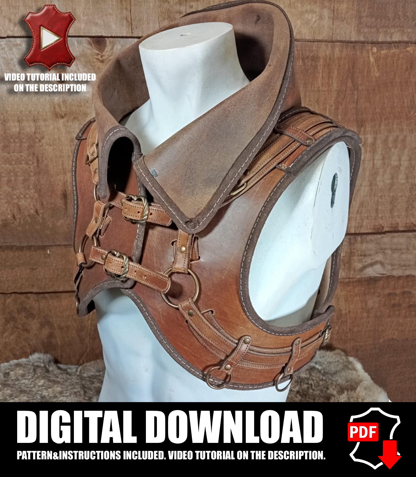 Leather armor pattern | LARP warrior | Easy to make leatherworking instructions