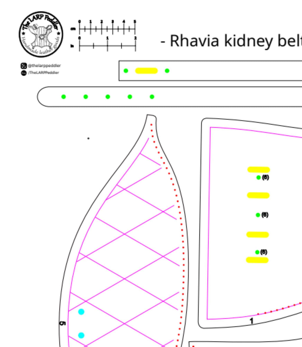 Kidney belt leather pattern | LARP female armor | DIY instructions
