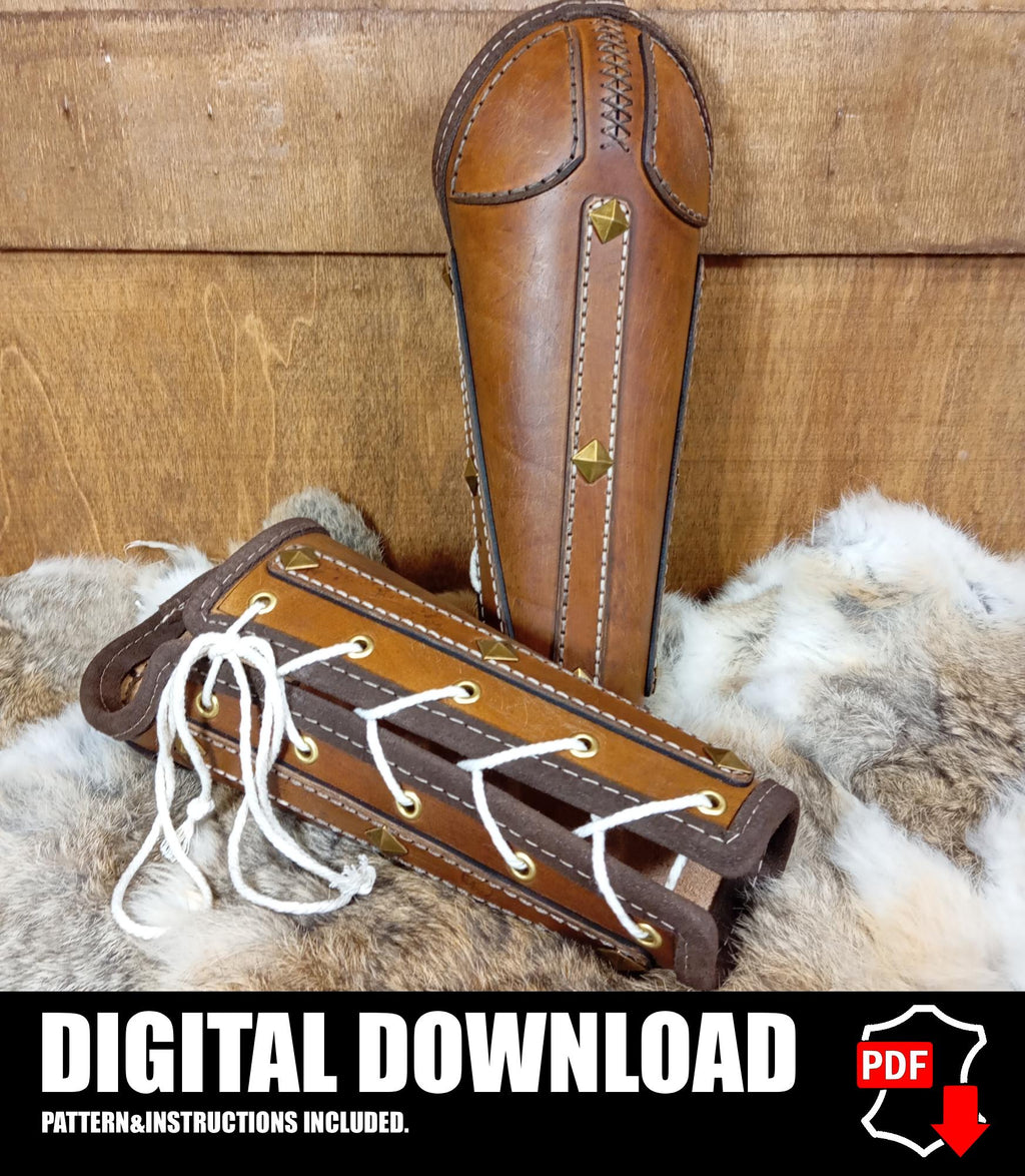 Bracers leather pattern | LARP Viking warrior armor | DIY instructions included