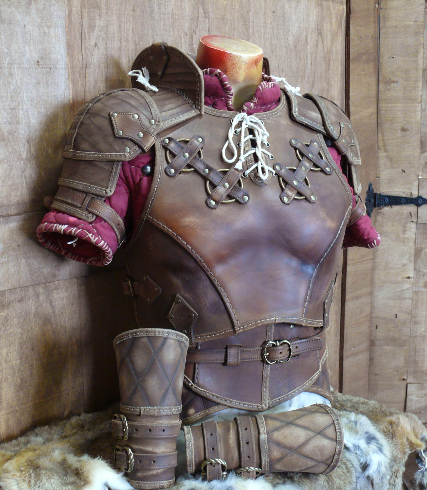 Female armor leather pattern set | LARP woman warrior | DIY instructions Full set