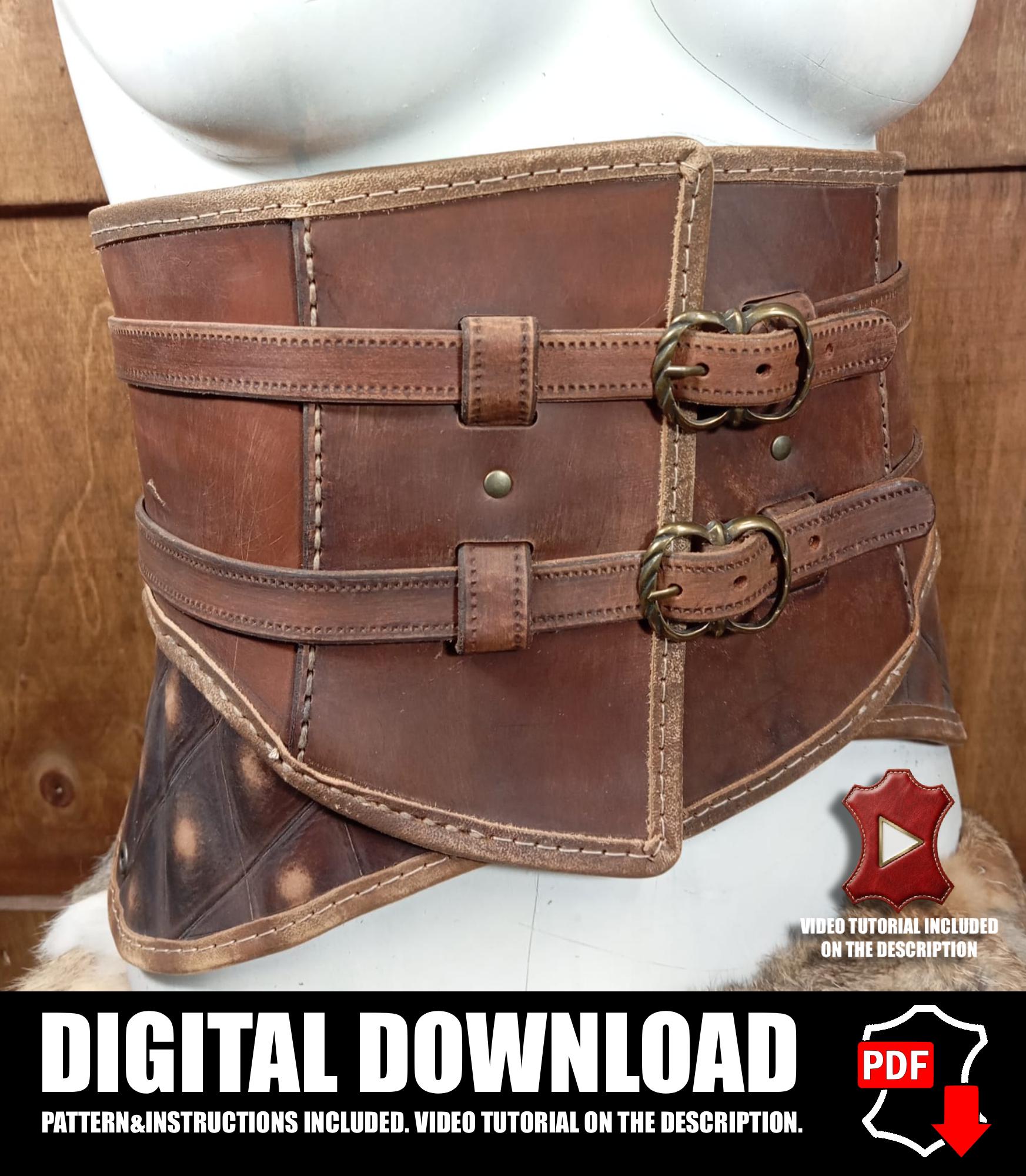 Kidney belt leather pattern | LARP female armor | DIY instructions