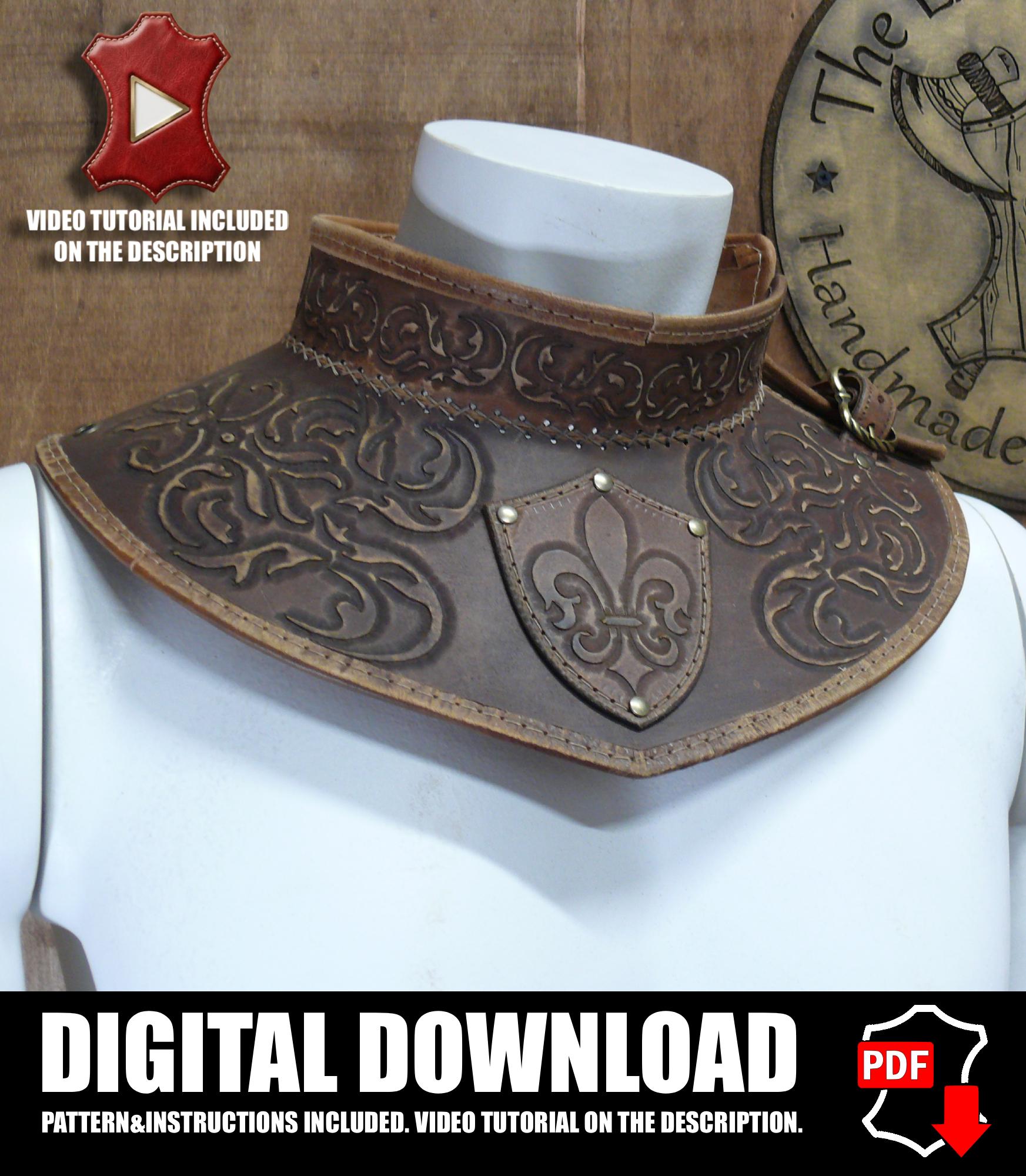Gorget leather pattern | Steampunk musketeer | DIY Instructions