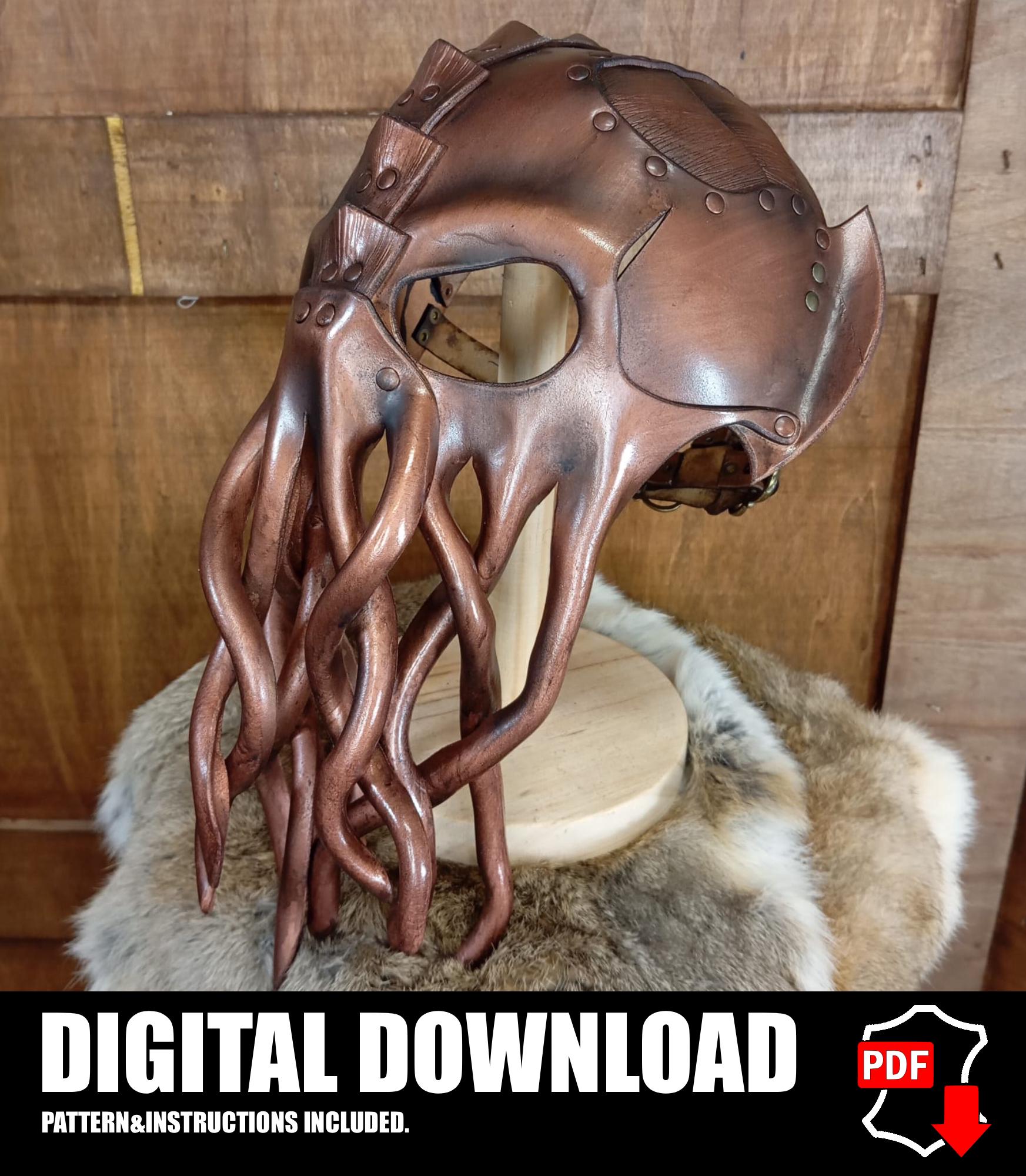 Cthulhu Mask Leather Pattern | Kraken Cultist | Pattern & Instructions