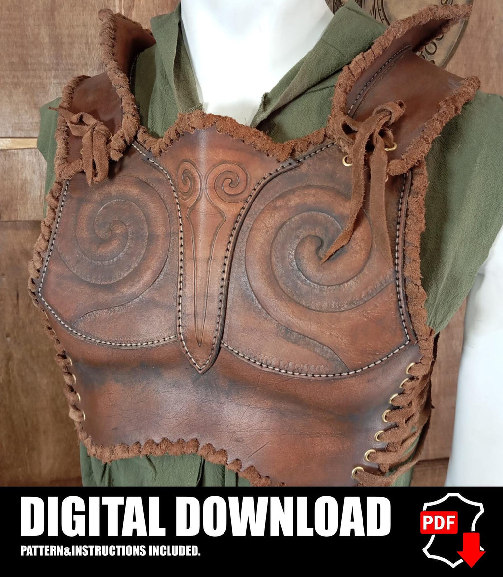 Chest Armor Leather Pattern | Druid LARP | Template & Instructions