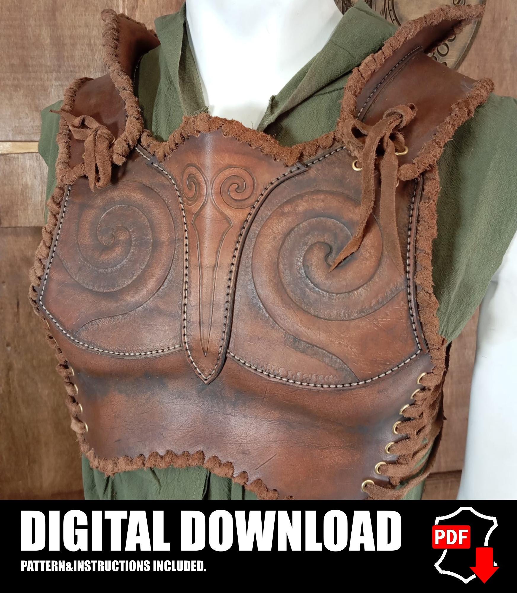 Chest Armor Leather Pattern | Druid LARP | Template & Instructions