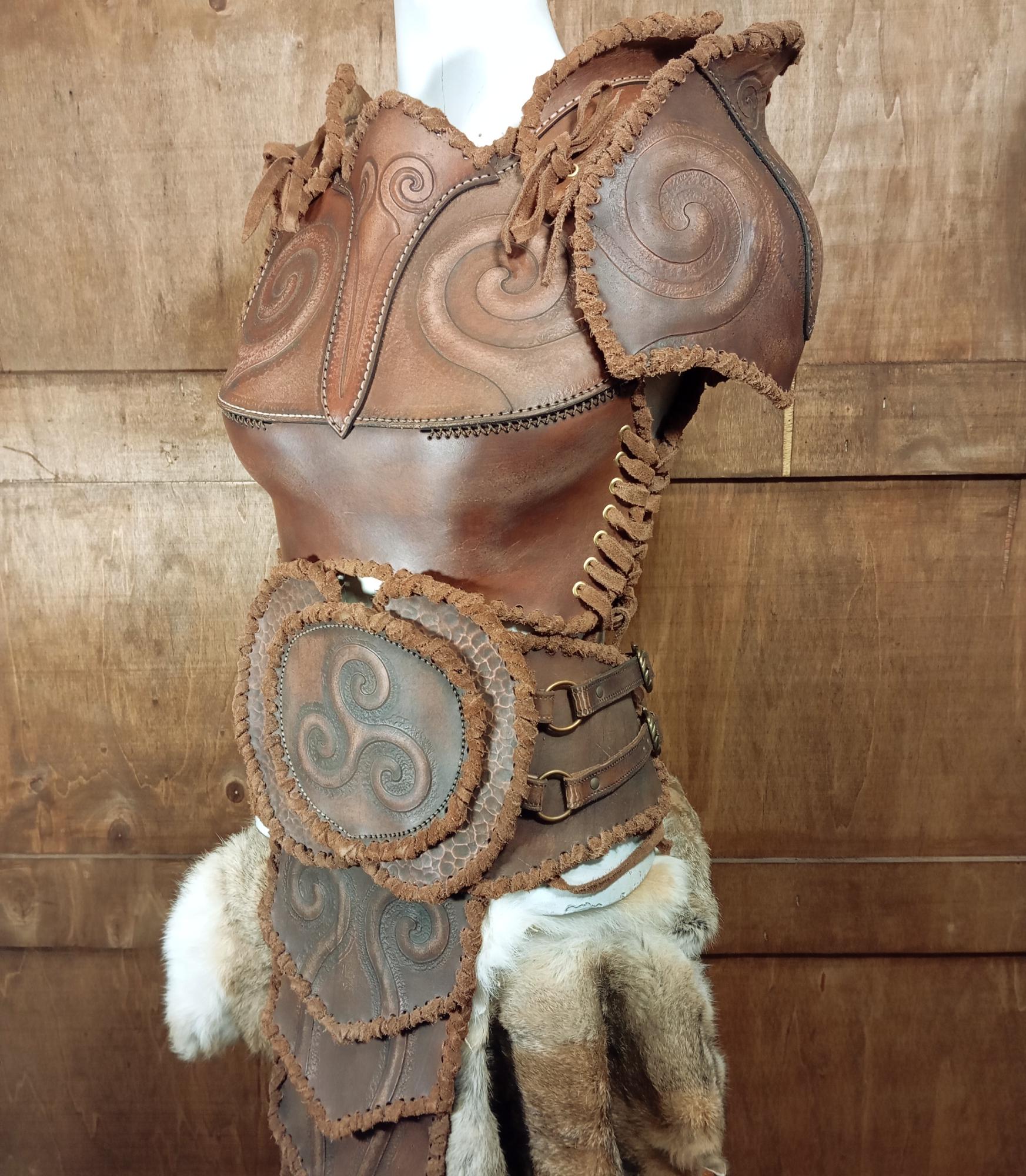 Woman Armor Leather Pattern | Female Druid LARP | Patterns & Instructions