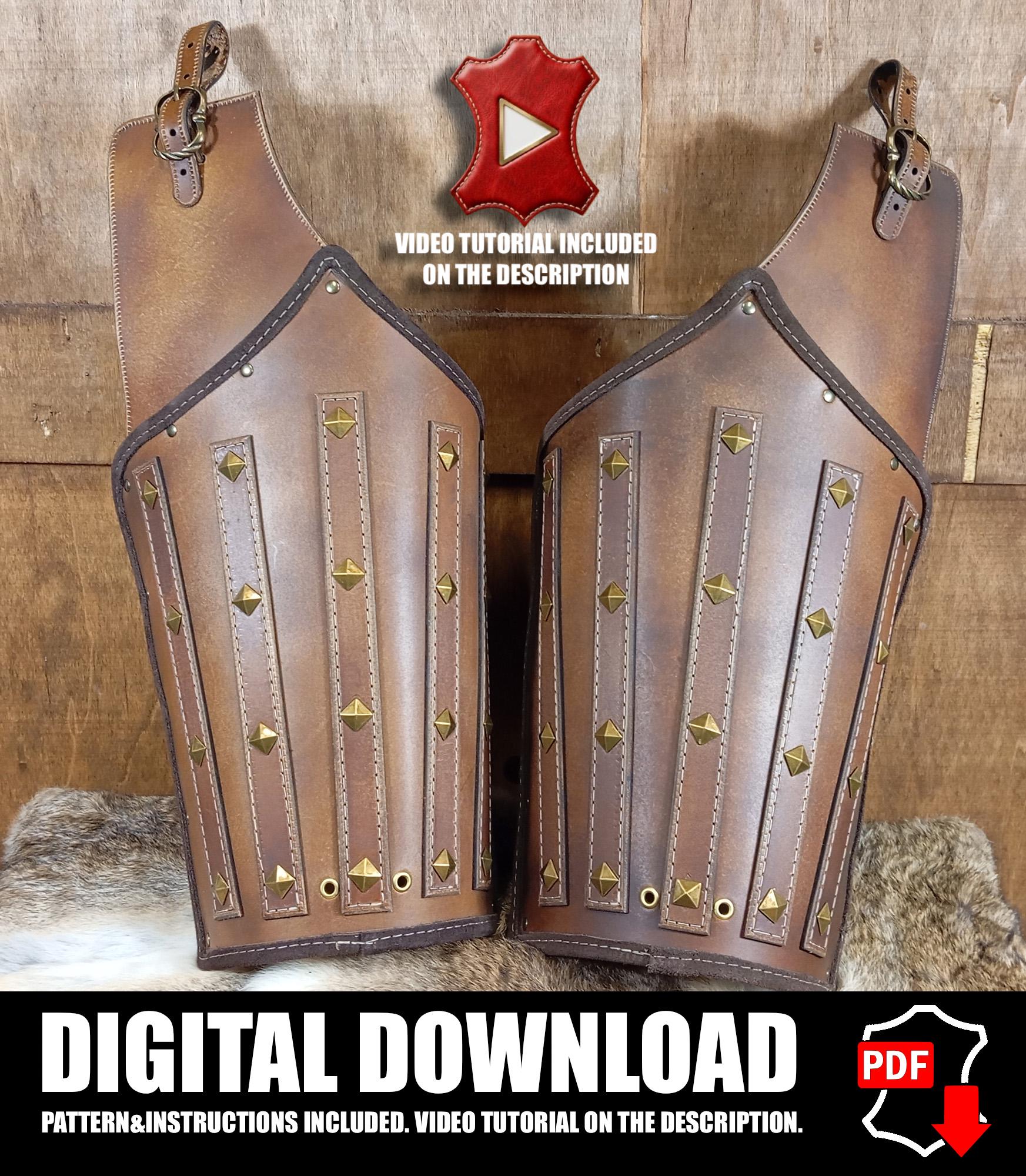 Thigh armor leather pattern | LARP warrior The Witcher inspired | DIY instructions