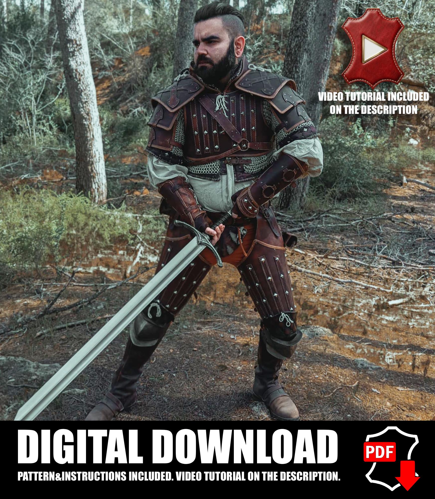 Armor set leather pattern bundle | Witcher LARP | DIY instructions